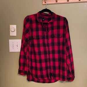 GAP boyfriend fit flannel buffalo check worn once